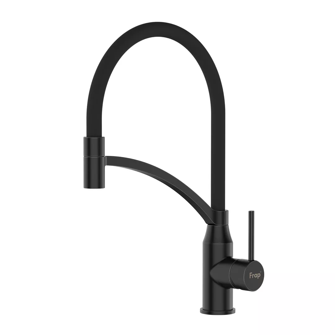 Змішувач для кухні Frap F4552-6 з гнучким виливом Чорний (SQ-1042934) Змішувач для кухні Frap F4552-6 з гнучким виливом Чорний (SQ-1042934)