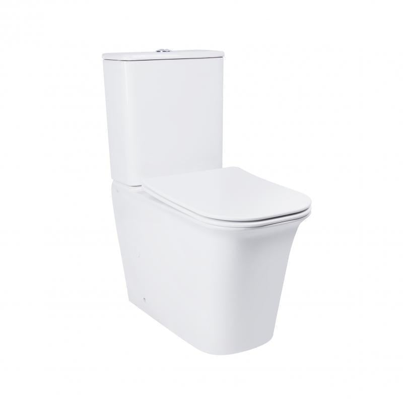 Унитаз-компакт Q-tap Nando безободковый с сиденьем Soft-close QT12221222AW (14071)