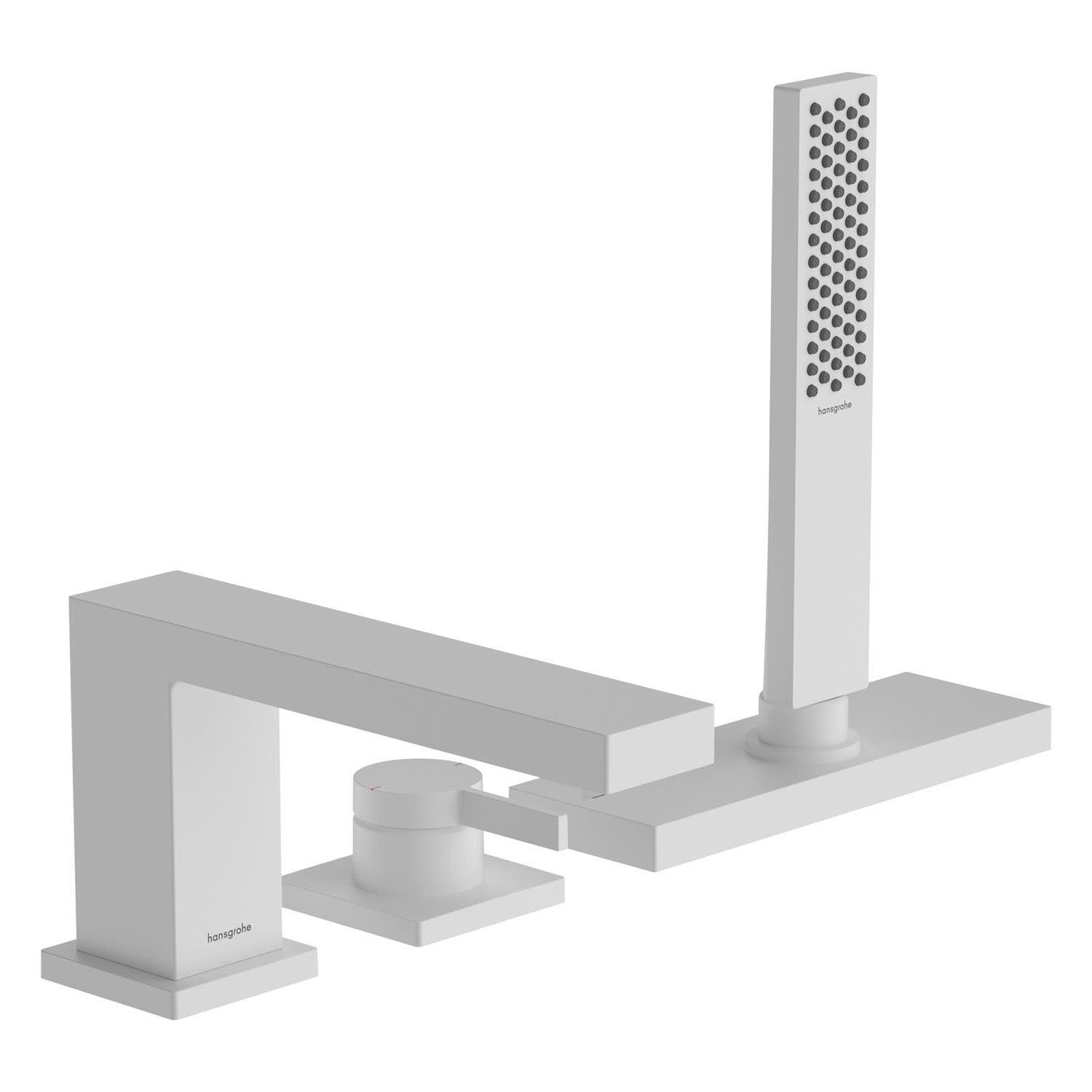 Змішувач на борт ванни Hansgrohe Tecturis E 73443700 на три отвори Білий (232457)