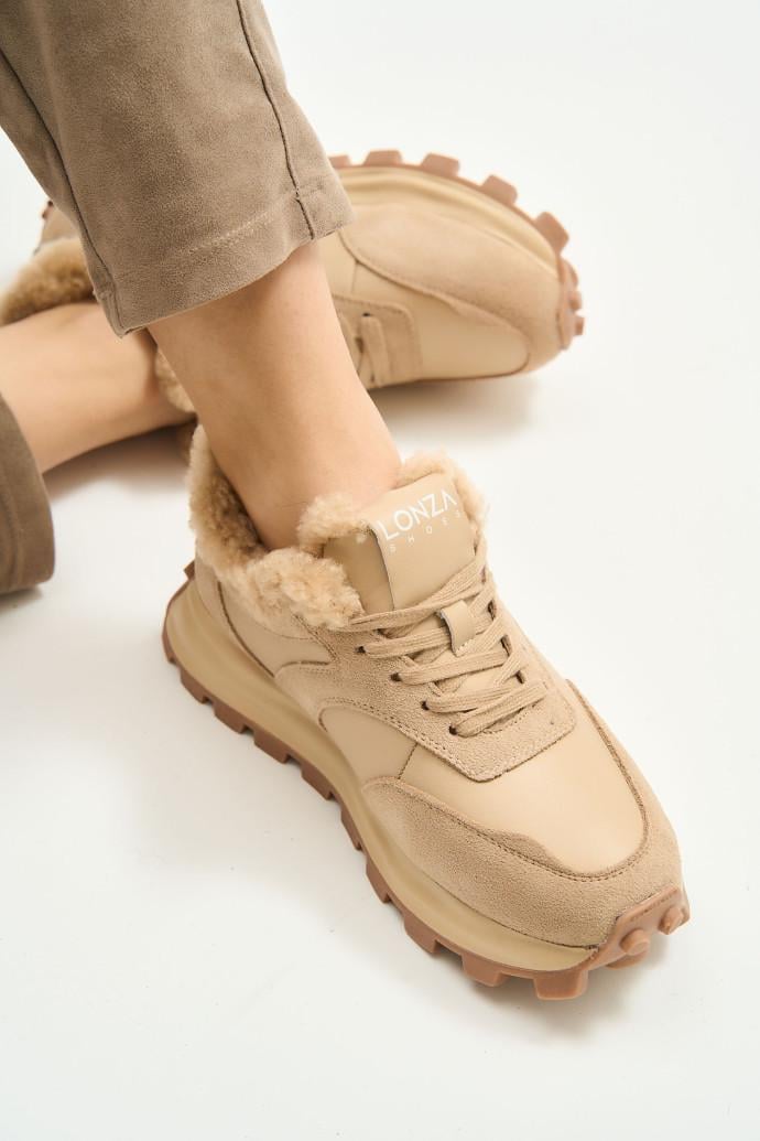 Кроссовки женские зимние LONZA р. 40 Бежевый (179538) - фото 3