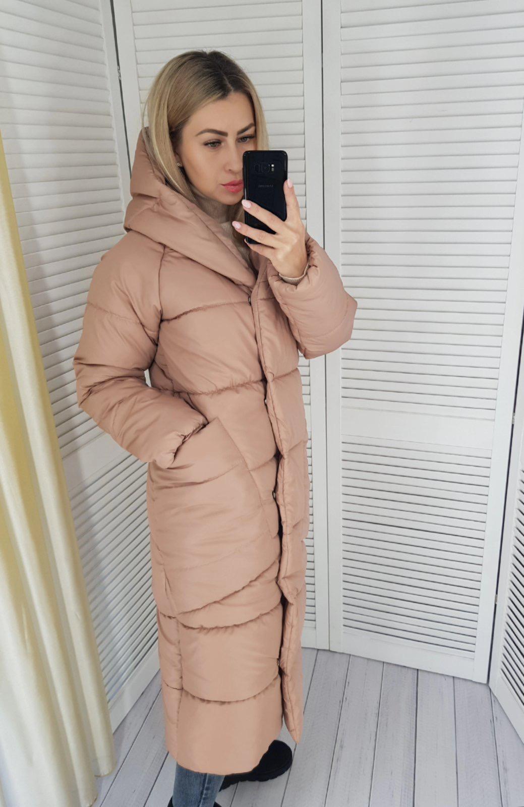 Пуховик объемный супер длинный Аiza А500 р. 54-56 Светло-серый - фото 5 Пуховик объемный супер длинный Аiza А500 р. 54-56 Светло-серый - фото 5