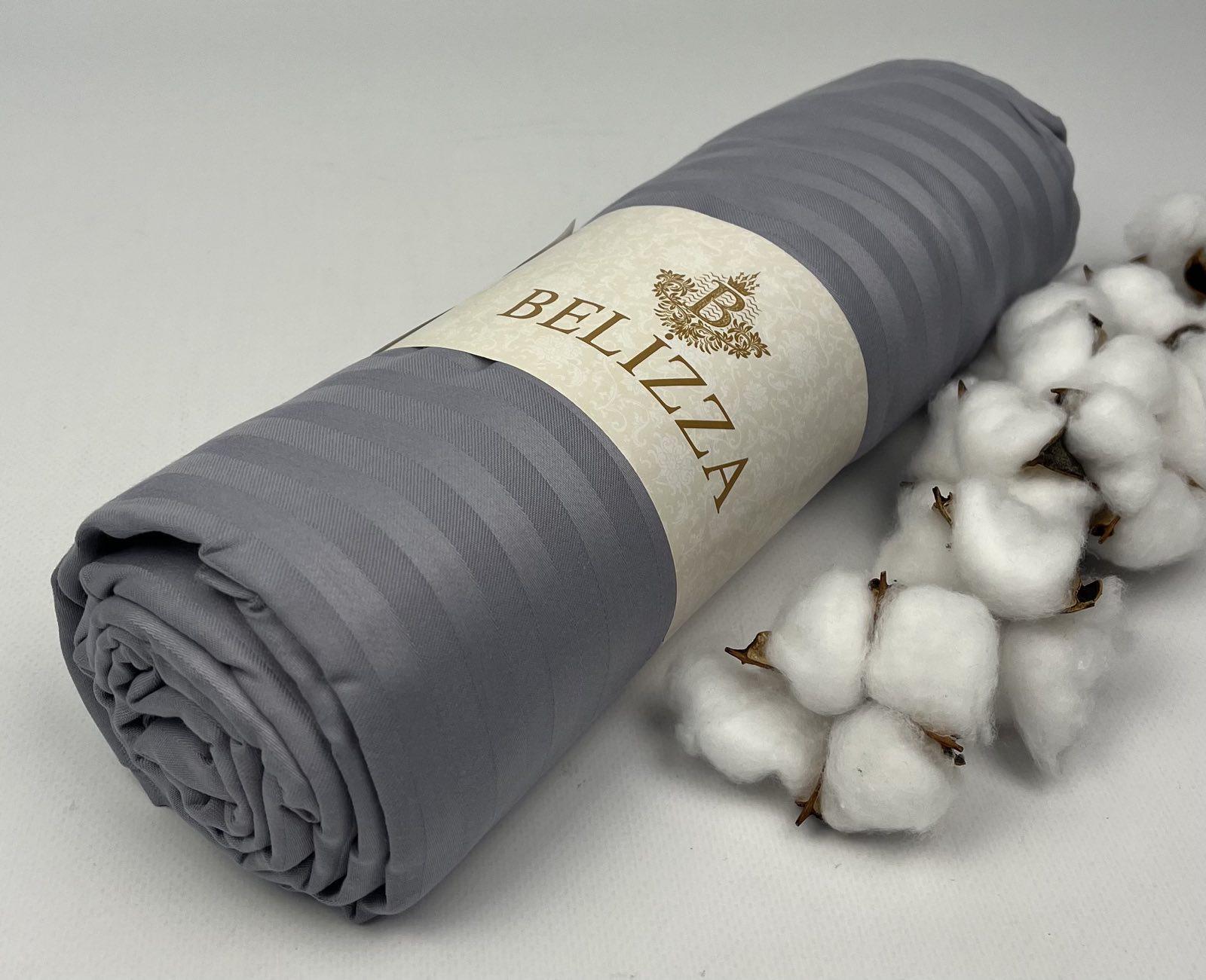 Простынь страйп-сатин Belizza 240x260 см Grey (CN24903) Простынь страйп-сатин Belizza 240x260 см Grey (CN24903)