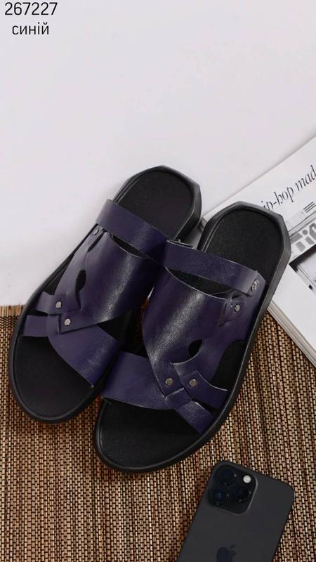 Босоніжки чоловічі DF-SHOES екошкіра 45-28,5 см Синій (75B)