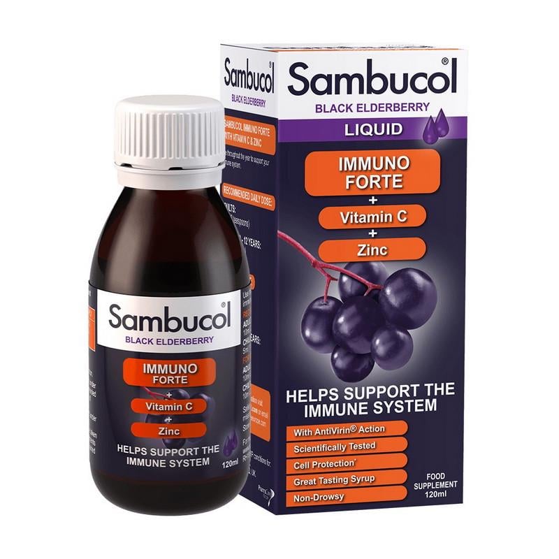 Комплекс для імунітету Sambucol Immuno Forte + Vitamin C + Zinc Liquid 120 мл (20787-01)