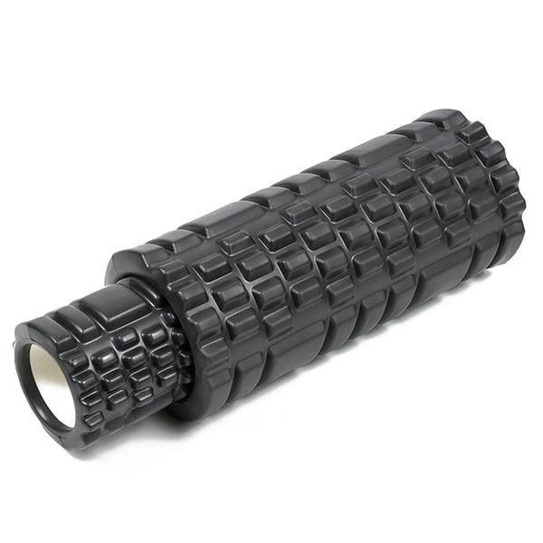 Массажный ролик EasyFit Grid Roller Double 33 см двойной Черный (EFDBLBk) - фото 1