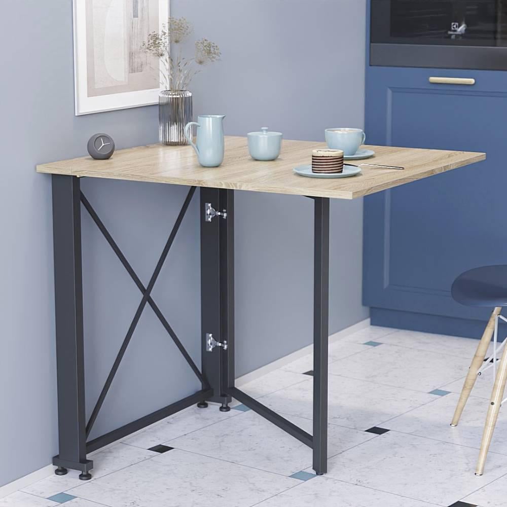 Стол-книга трансформер Ferrum-decor Орион 1 металл/ДСП 16 мм 750x810x730 мм Черный/Дуб Сонома (FRD-104600)