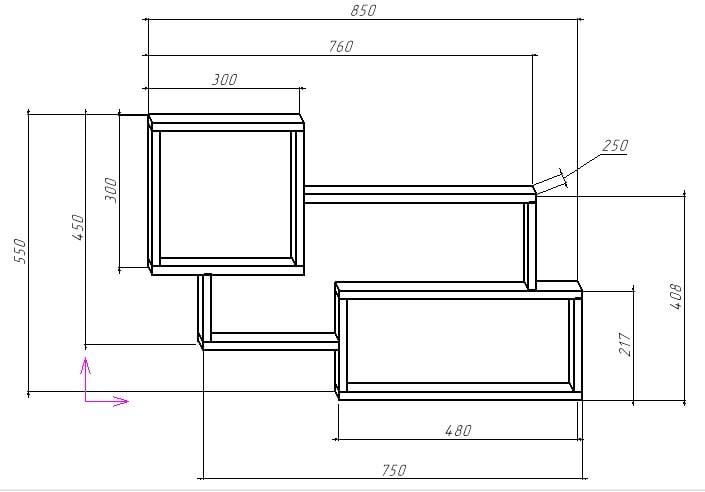 Полиця на стіну книжкова Klick-System ПК-30 Білий/Бетон - фото 6