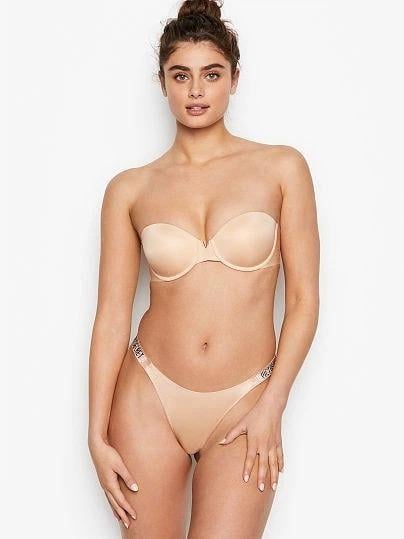 Трусики стрінги Victoria's Secret Very Sexy Shine Strap Thong Panty M Бежевий (26027893)