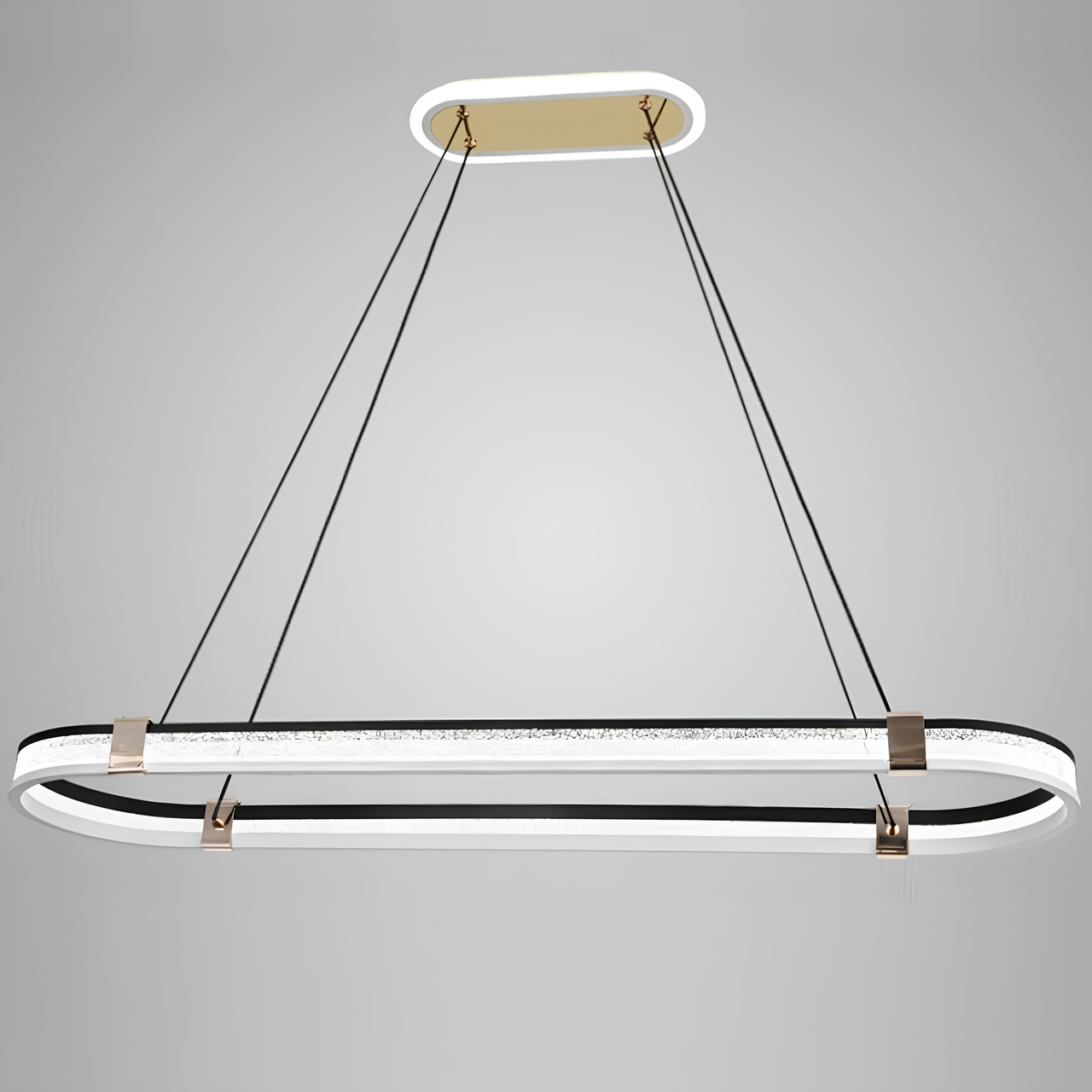 Люстра светодиодная Svet 114W овальной формы 3000К-6000К Белый/Черный (SY-16056/950H WH+BK)