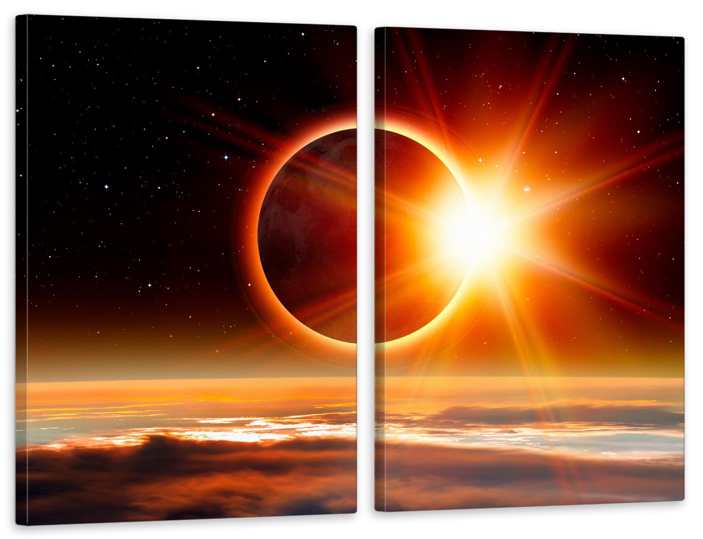 Картина модульная в гостиную/спальню Солнечное затмение 50х70 см (TLV-2_148)
