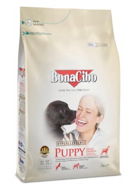 Корм сухий для активних щенят Bona Cibo Puppy High Energy Chicken&Rice with Anchovy 3 кг