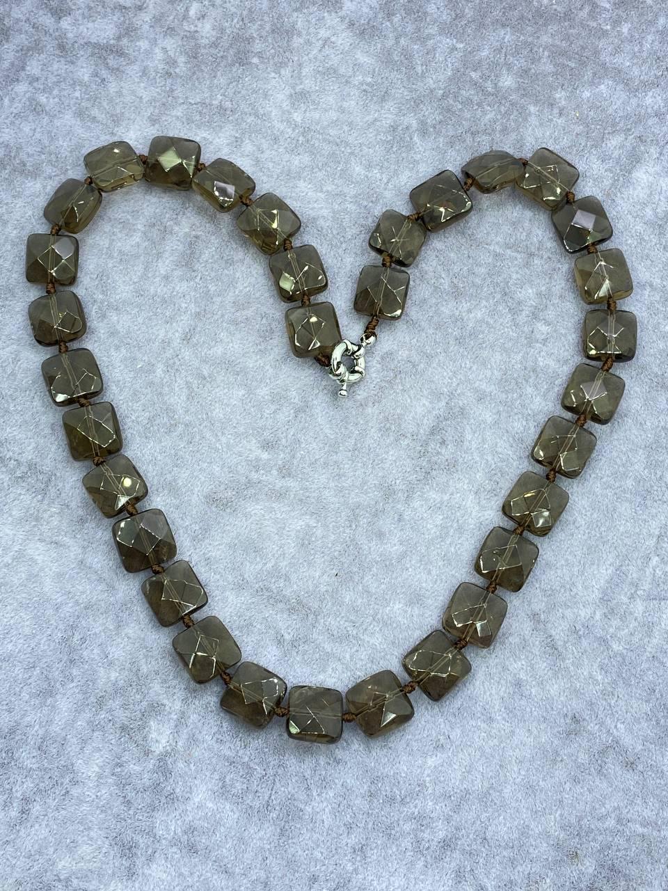 Намисто димчастий кварц 42 см Різнокольоровий (10063)