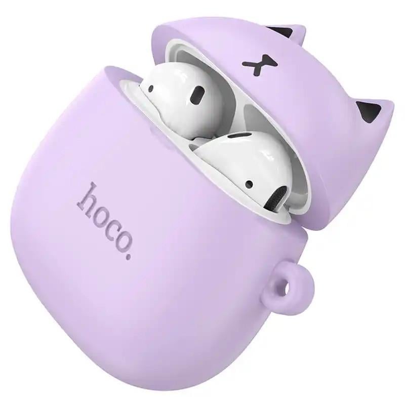 Наушники беспроводные для детей Hoco Bluetooth Cat EW45 в кейсе Violet (019974)