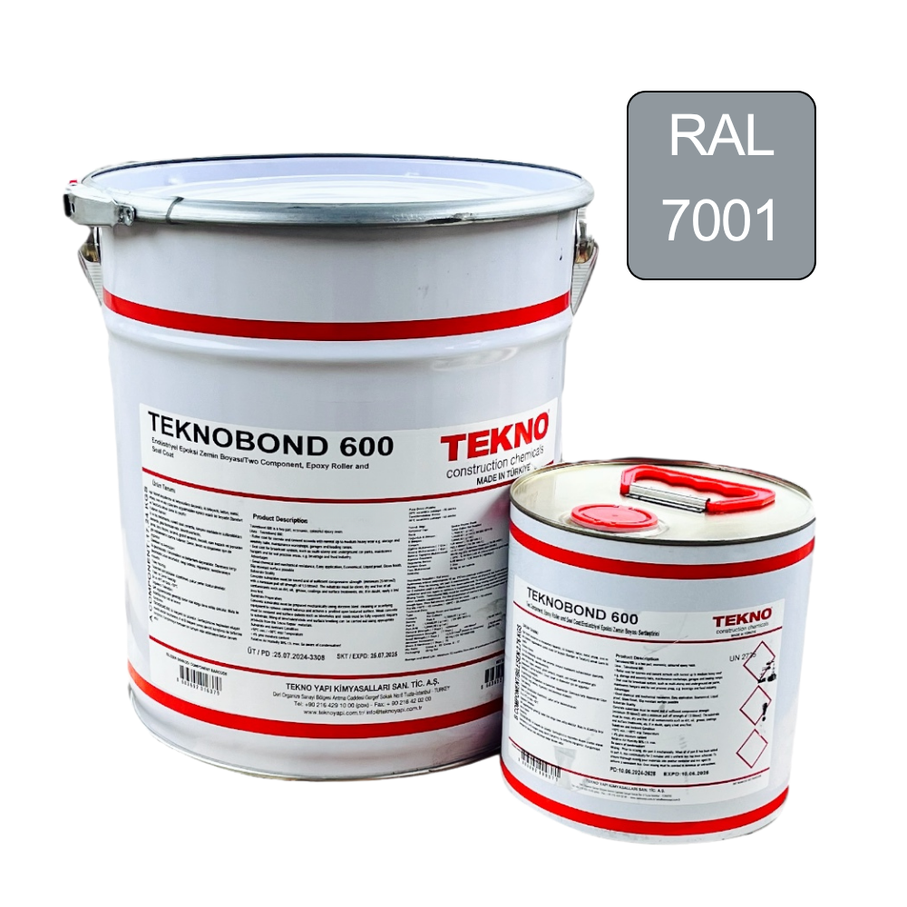 Краска эпоксидная для бетонного пола Teknobond 600 20 кг Светло-серая  RAL 7001  (TB600700120)