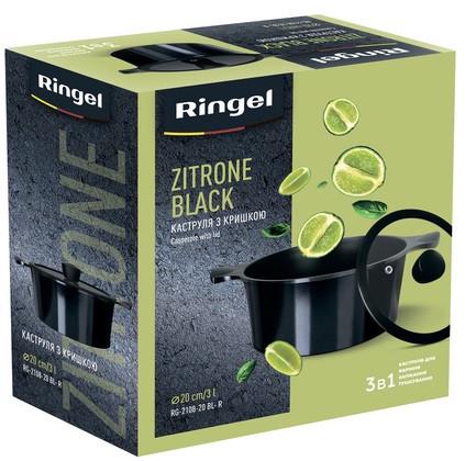 Кастрюля Ringel Zitrone 2,5 л 20 см Black (RG-2108-20 BL) - фото 6
