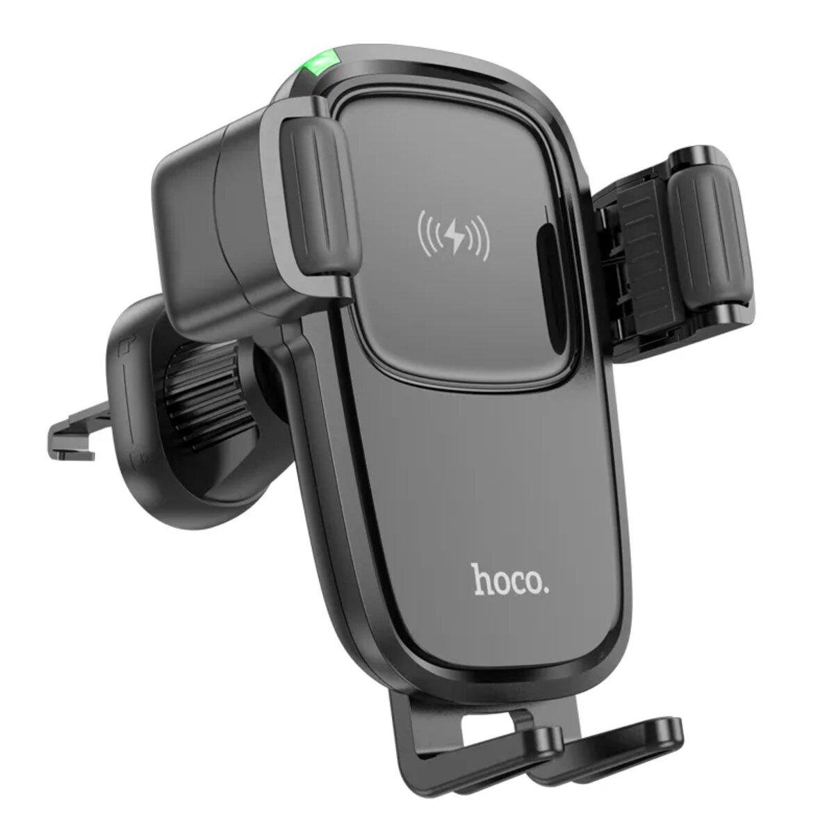 Автотримач для телефону/зарядка Hoco HW1 Pro Wireless Fast Charge Car Holder Black (578876)