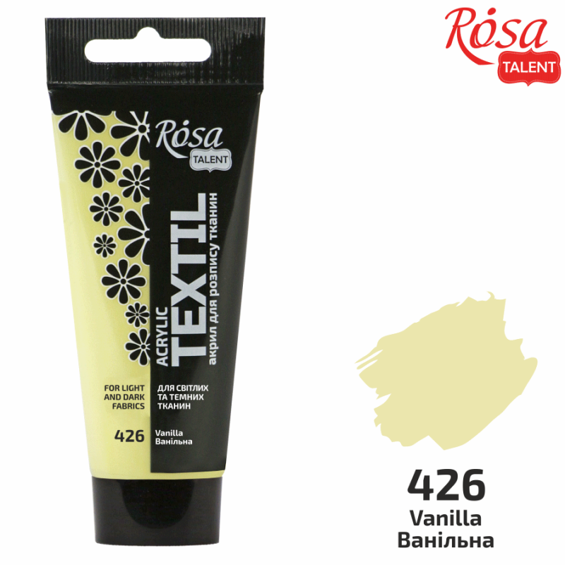Краска акриловая для тканей ROSA Talent 60 мл Ванильный - фото 2