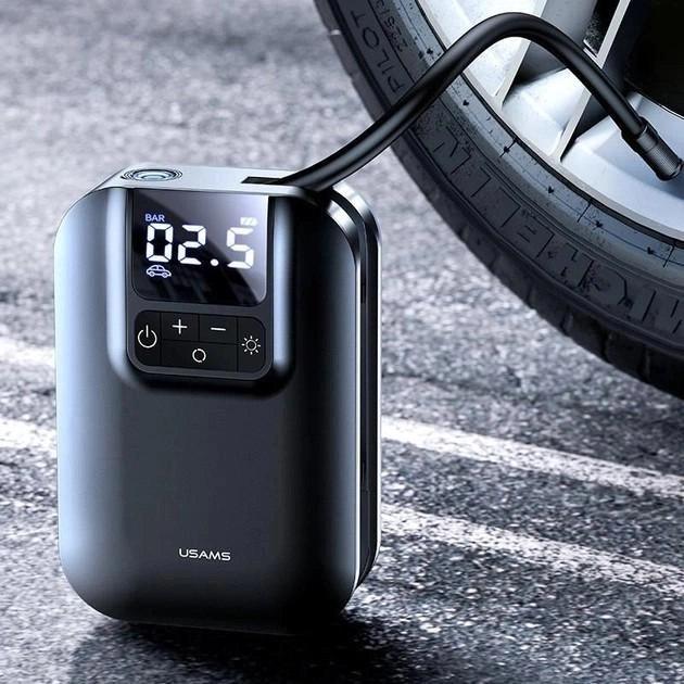 Компрессор автомобильный Usams US-ZB215 Mini Car Air Pump 5000 mAh Black - фото 5