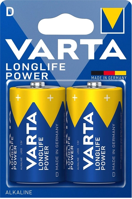 Батарейка Varta LR20 Alkaline LONGLIFE POWER Синій