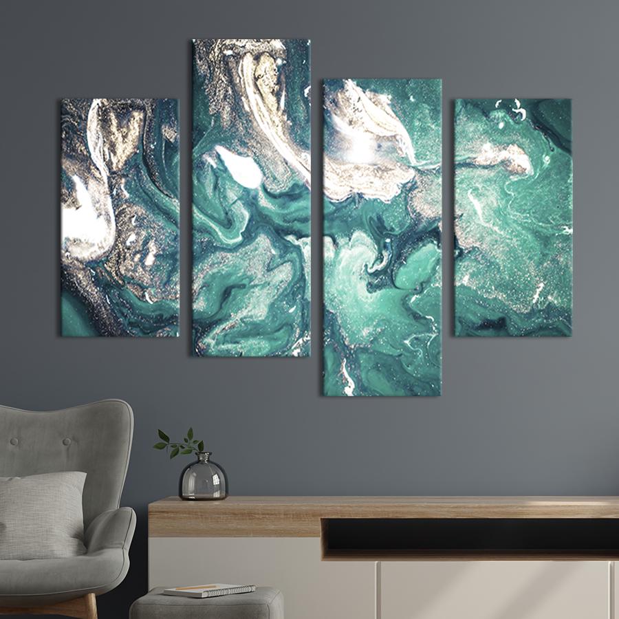 Картина модульная из 4 частей Поверхность ледника L 129x90 см (32-42)