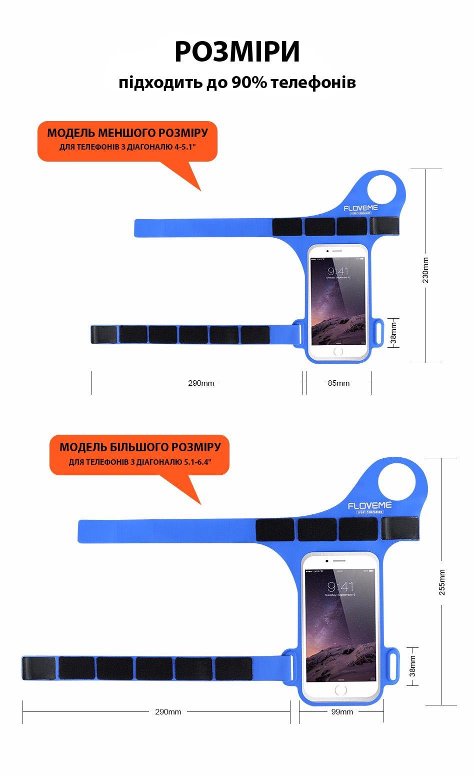 Чехол для телефона на руку Floveme YXF12719-3 4-5" Синий - фото 6