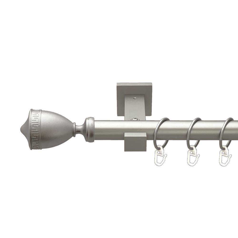 Карниз металлический Orvit Афина однорядная техно/гладкая труба/кольцо металлическое Сатин 25 мм 160 см (00-00026213)