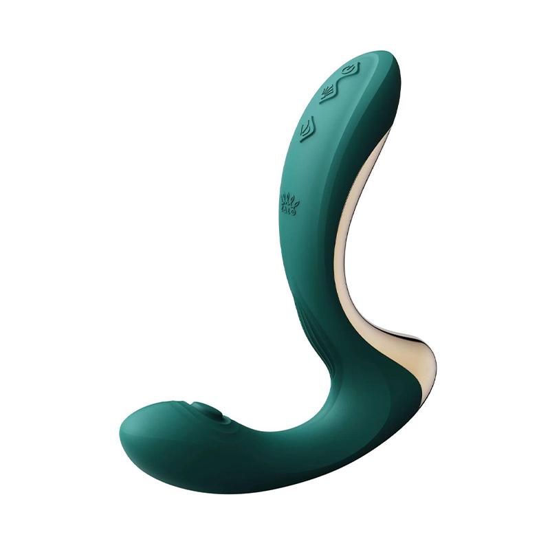 Вибратор для точки G c насадкой Zalo Talis G-Spot PulseWave Vibrator 14,5 см Зеленый (52750)