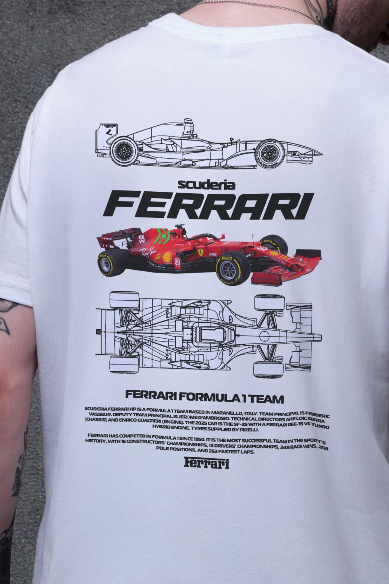 Футболка мужская Without с принтом Ferrari оверсайз S/M White (S8049634) - фото 2 Футболка мужская Without с принтом Ferrari оверсайз S/M White (S8049634) - фото 2