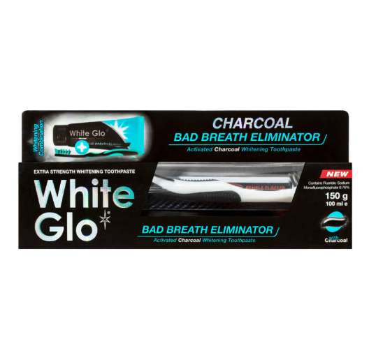 Зубная паста отбеливающая WHITE GLO BAD BREAH ELIMINATOR с активным углем 100 мл (9F7B-233CF)