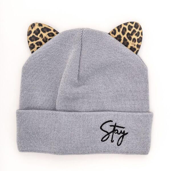 Шапка дитяча для дівчаток Марго D831 фліс 46-50 см Сірий