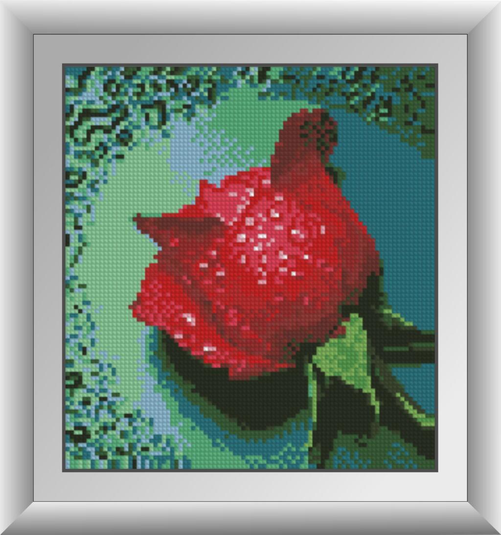 Алмазная мозаика Dream Art Роса на красной розе 22x24 см (DA.30288)