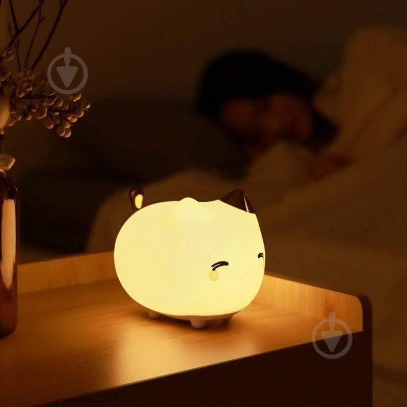 Ночник Baseus Cute Series Kitty Silicone Night Light DGAM-A02 (Белый) - фото 5