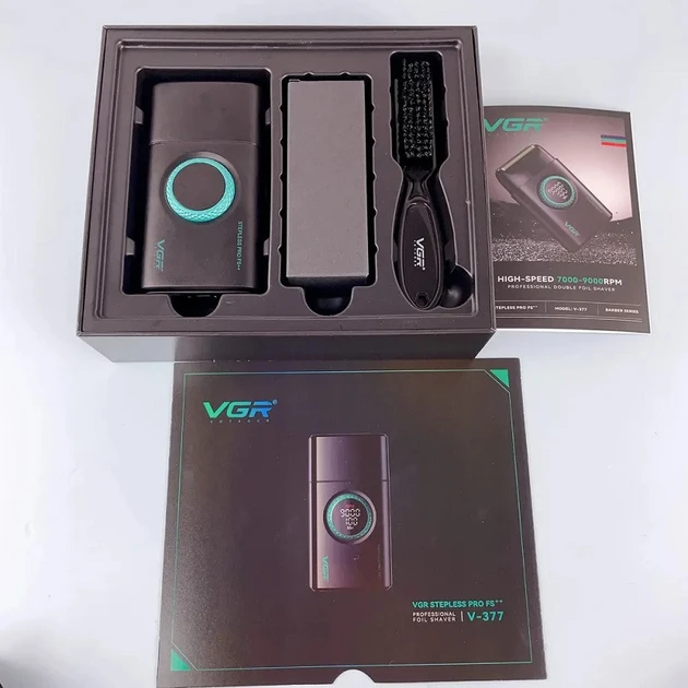 Електробритва VGR з LED дисплеєм Чорний (V-377) - фото 4 Електробритва VGR з LED дисплеєм Чорний (V-377) - фото 4