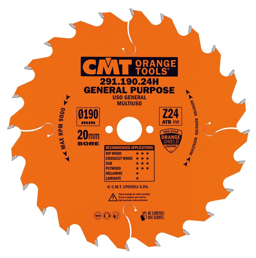 Пила до циркулярки CMT по дереву 190x20x24z (291.190.24H)