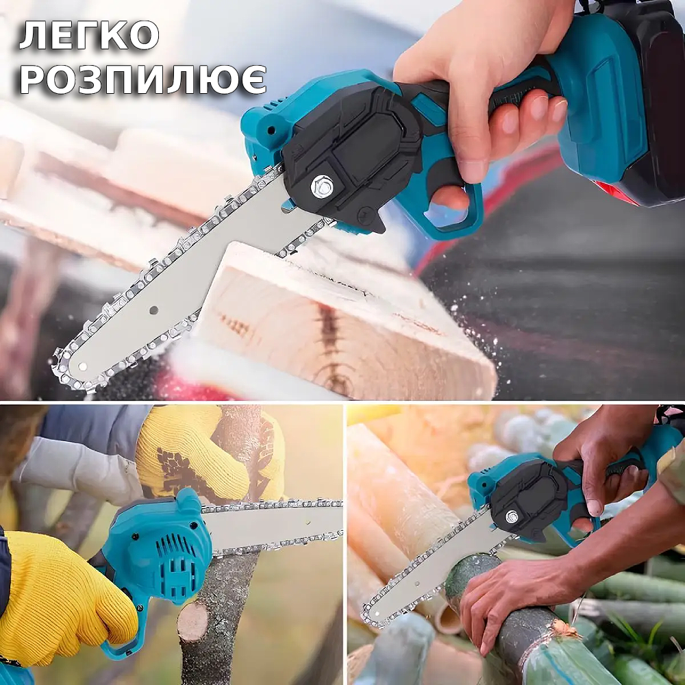 Набор инструментов аккумуляторных 2в1 цепная пила и садовый секатор 2 акб 48V в кейсе (27212430) - фото 5