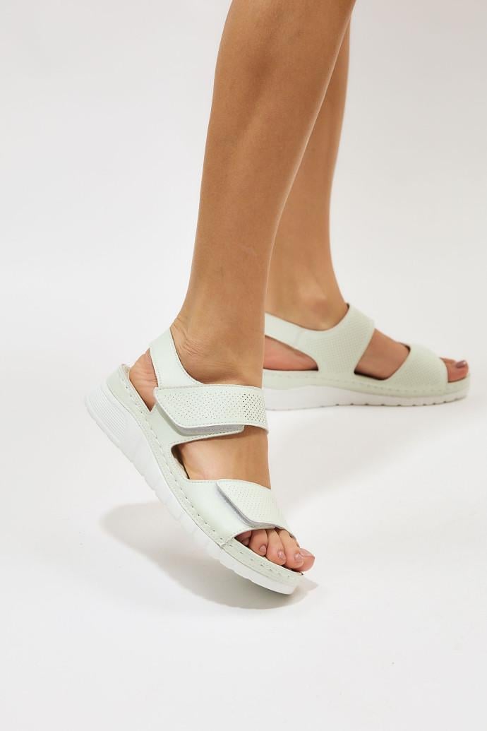 Босоножки женские ALLSY кожаные р. 37 Зеленый (195331)