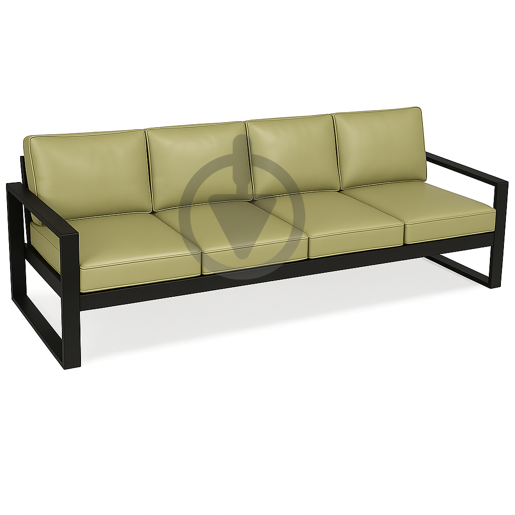Диван металевий AVVS Бостон лофт з підлокітниками екошкіра 250 см Світло-оливковий Диван металевий AVVS Бостон лофт з підлокітниками екошкіра 250 см Світло-оливковий