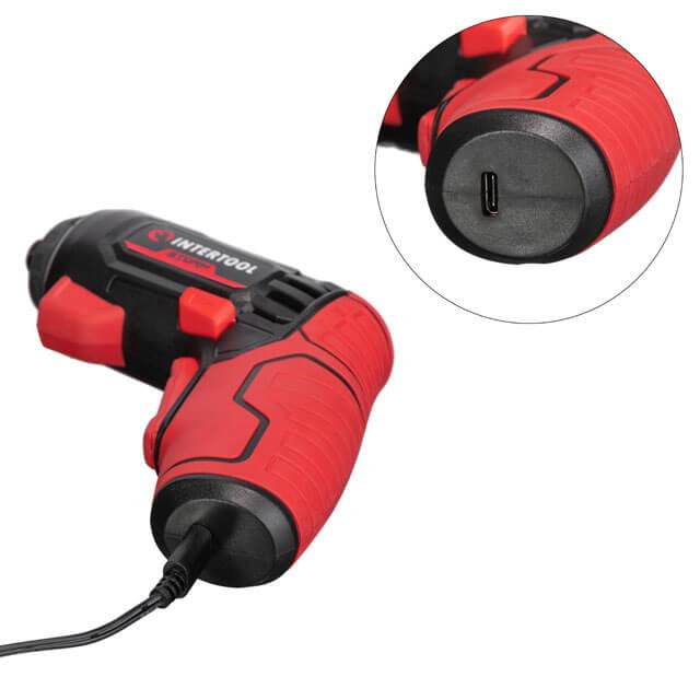 Отвертка Intertool WT-0300 аккумуляторная 4 В 5 Nm литий-ион 1,5 Ач 200 об/мин. 4 насадки + биты кейс (130047) - фото 9 Отвертка Intertool WT-0300 аккумуляторная 4 В 5 Nm литий-ион 1,5 Ач 200 об/мин. 4 насадки + биты кейс (130047) - фото 9