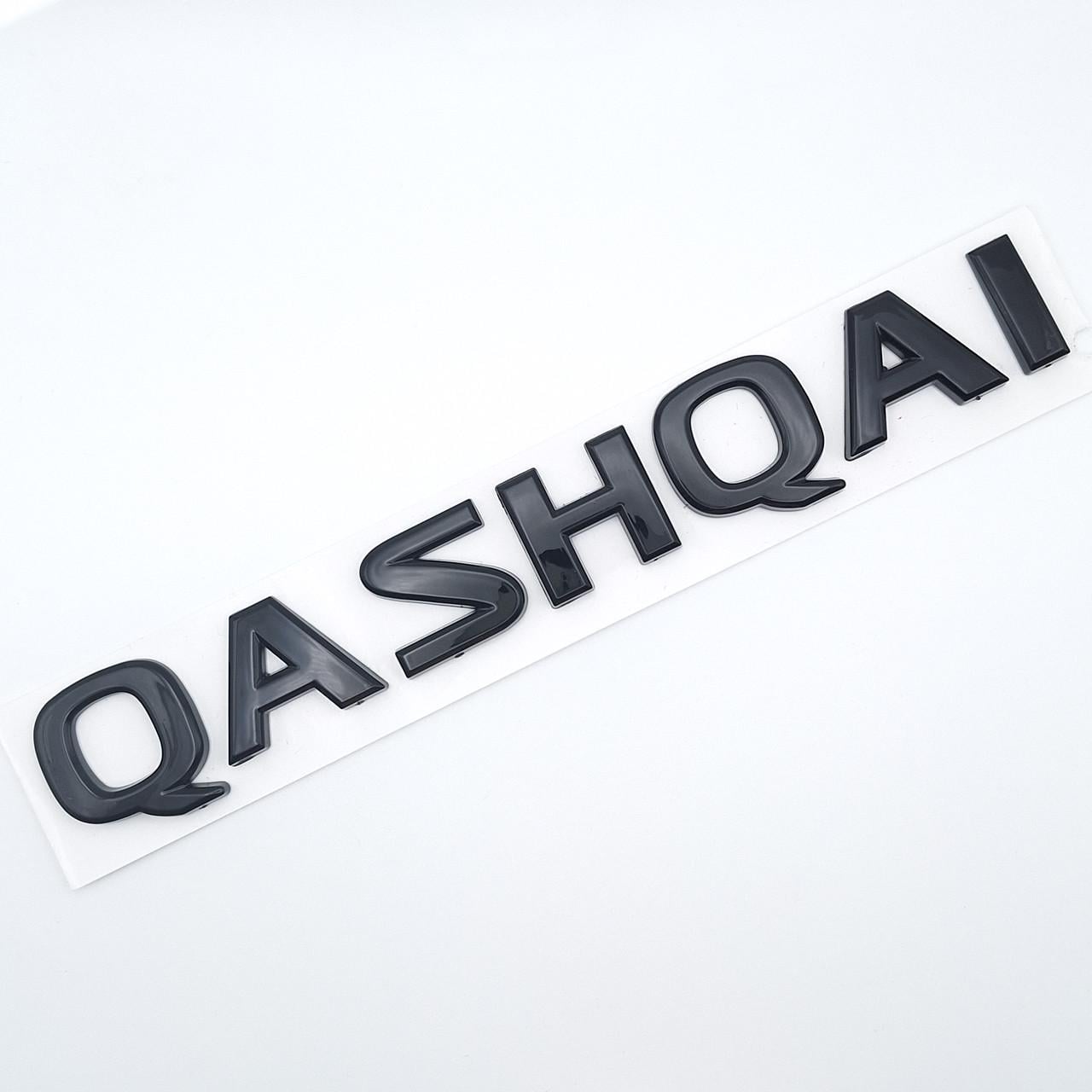 Эмблема надпись Qashqai Nissan ABS 20х3 см Черный глянцевый (2452545727)