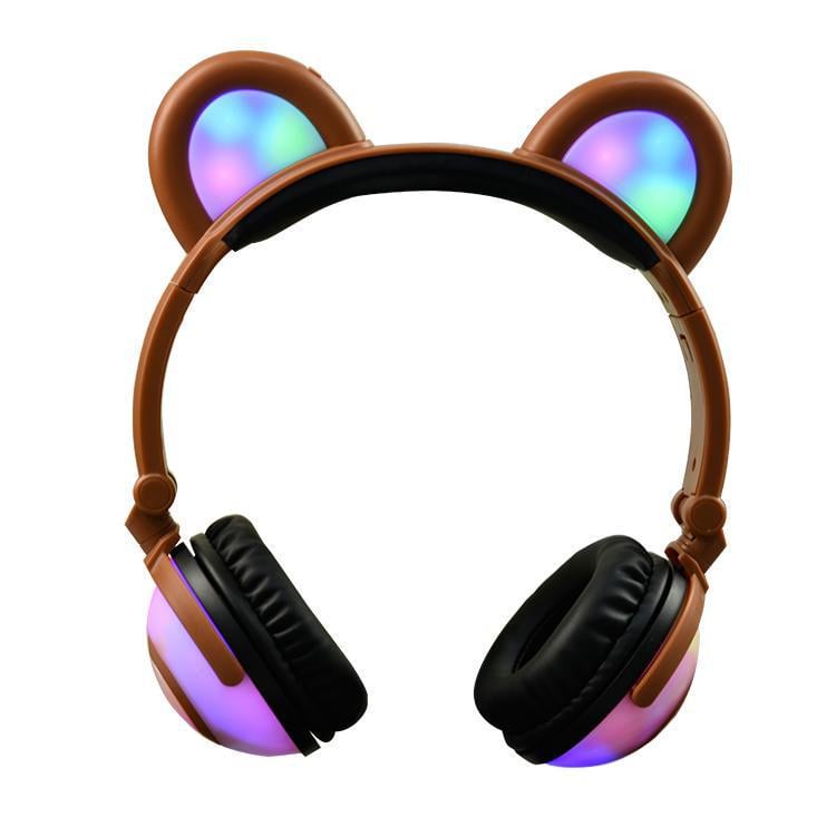 Навушники LINX Bear Ear Headphone LED підсвічування 350 mAh Коричневий (SUN1863)