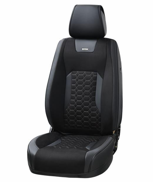 Чохли-накидки сидіння Beltex BX87100 алькантара/шкірзамінник 3D MONTANA Чорний (610634)