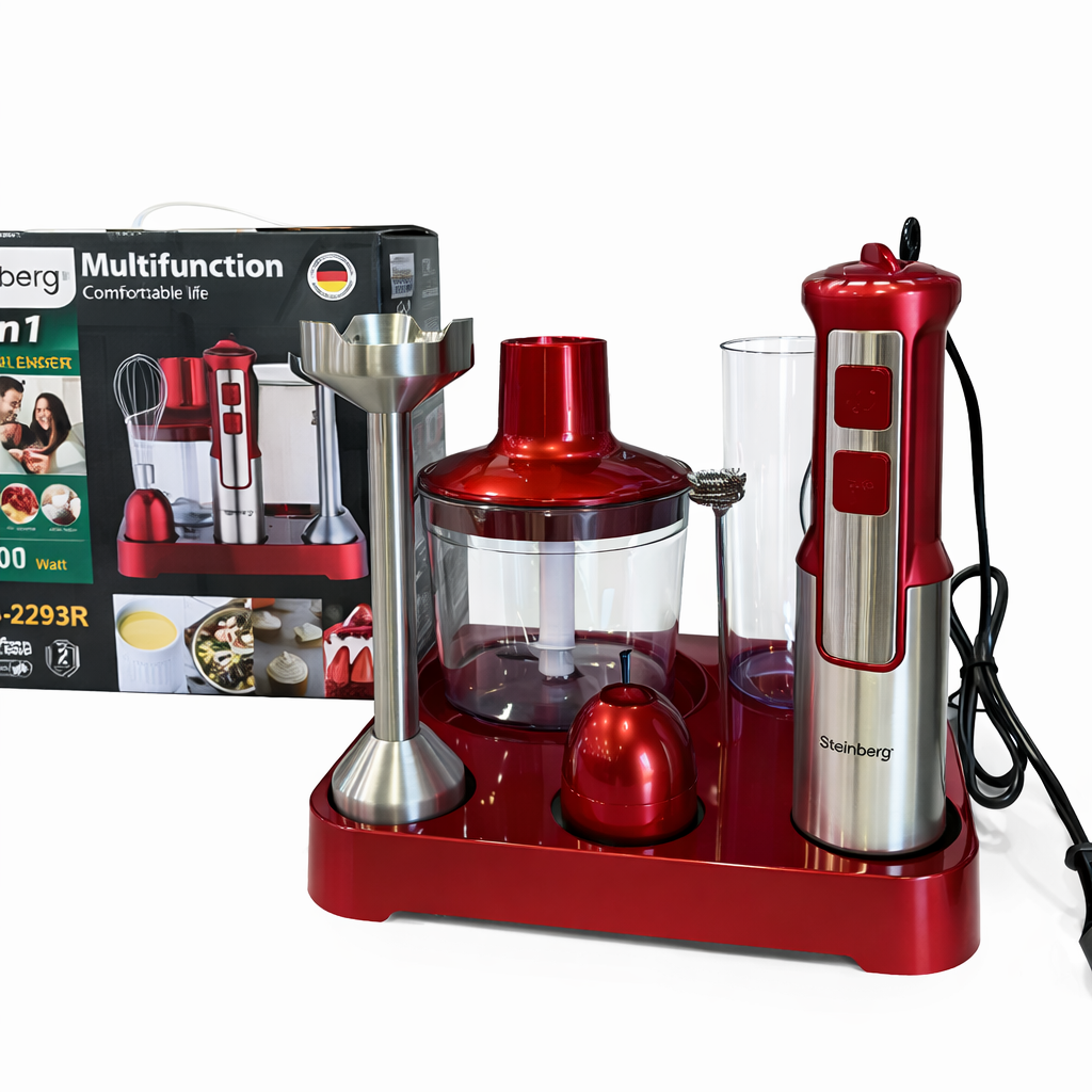 Блендер погружной Rainberg RB-2293R 6в1 1200 Вт с измельчителем 500 мл (31768447)