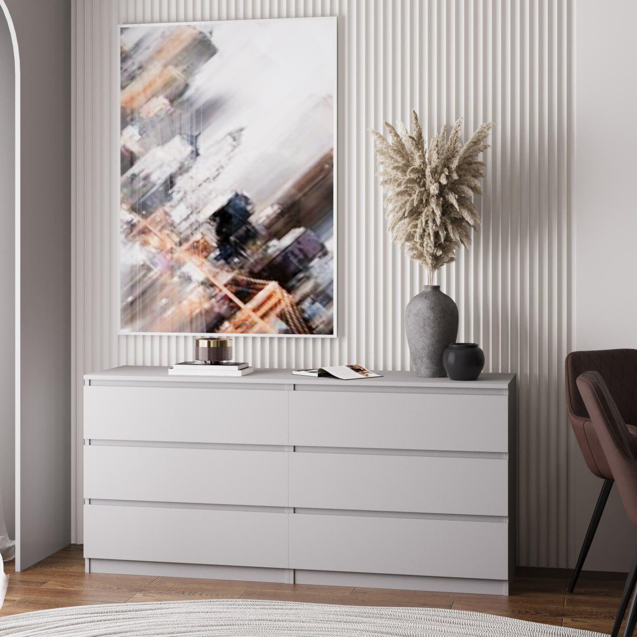 Комод без ручек Дабл-Стиль 754х1600х430 мм Серый (КМ-1 Дабл СТИЛЬ Сірий) - фото 1