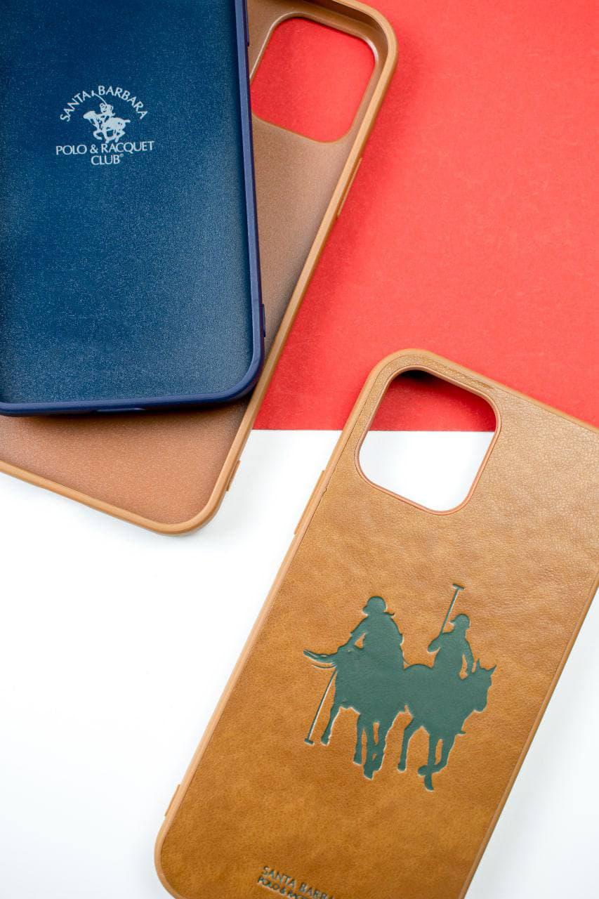 Чехол для iPhone 12 Santa Barbara Polo Umbra Жокей кожаный Коричневый