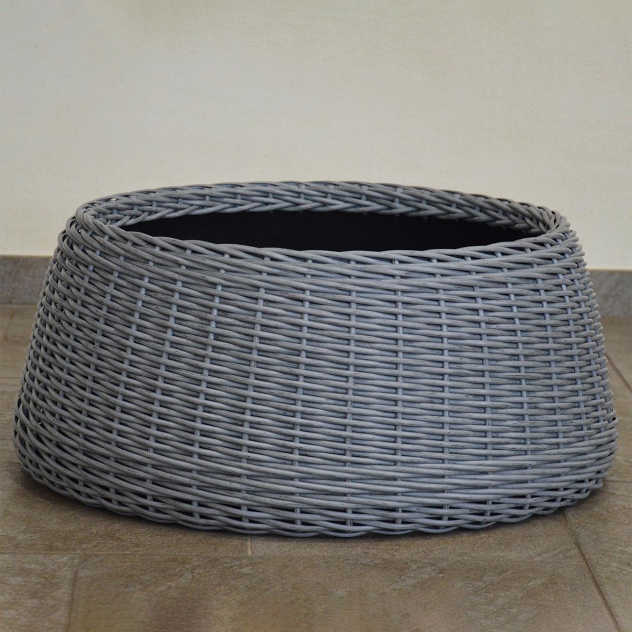 Підставка-спідниця під ялинку плетена зі штучного ротанга/ручної роботи XL Сірий (23296113) - фото 4