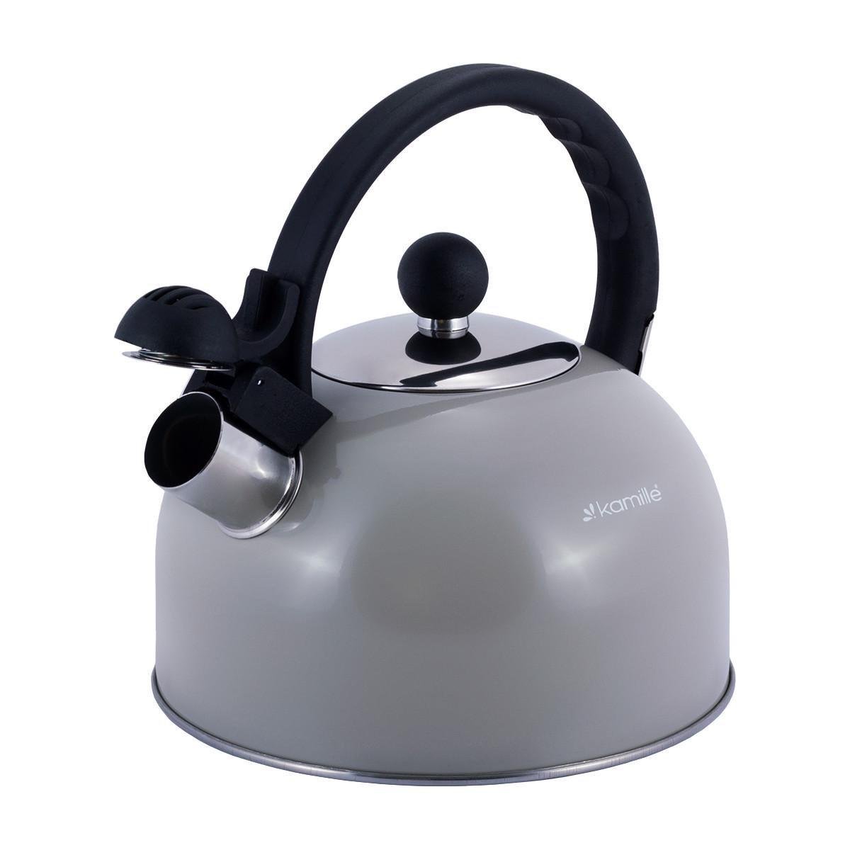 Чайник со свистком Kamille KM-0679А из нержавеющей стали 2,5л Серый (150-84-0679А.2) - фото 4 Чайник со свистком Kamille KM-0679А из нержавеющей стали 2,5л Серый (150-84-0679А.2) - фото 4