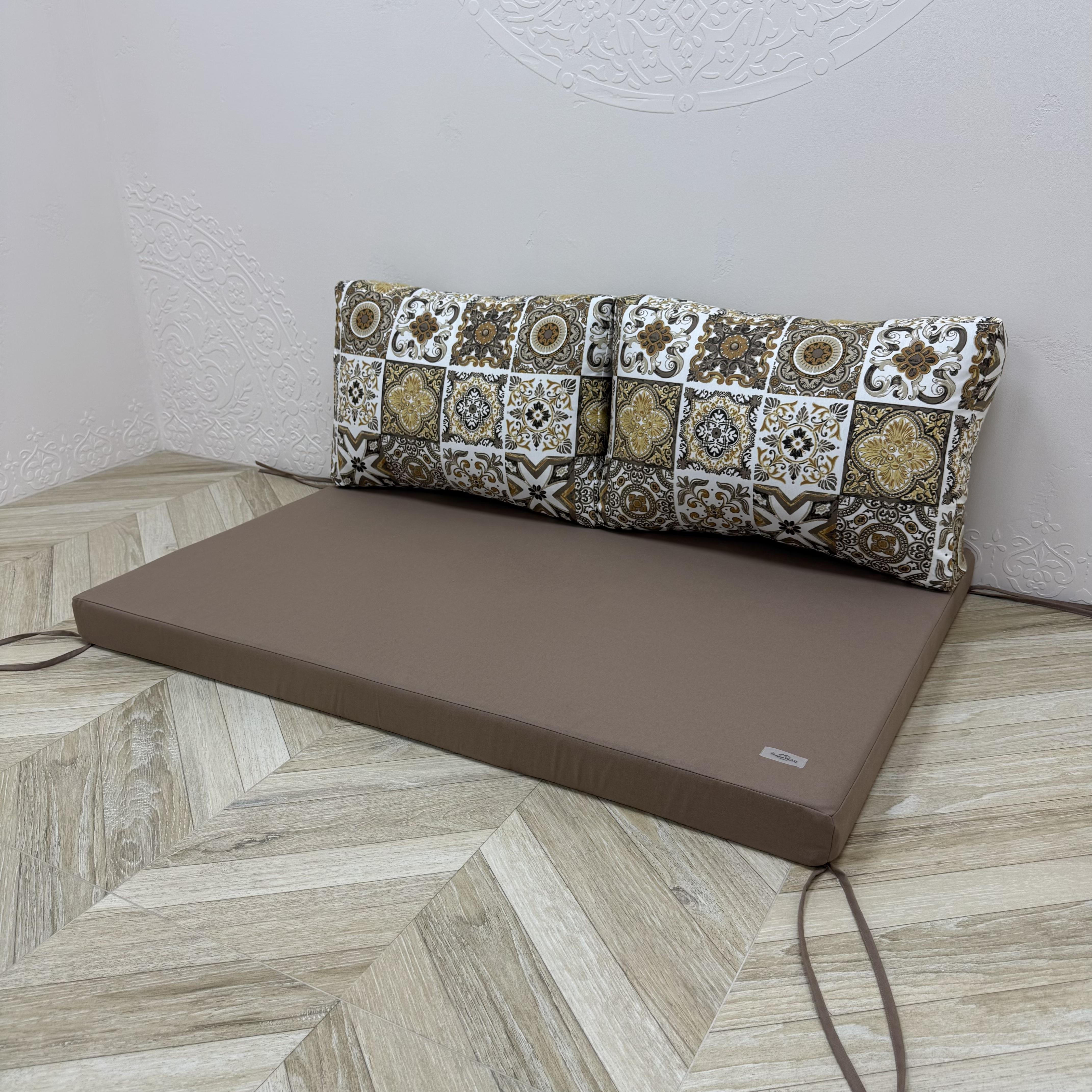 Комплект матрас с подушками Comfort Home Abstraction mocha на поддоны/качели/каркасы/садовая мебель панама 120х60х40х8 см