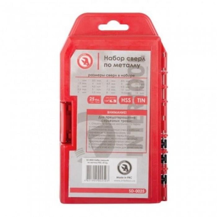 Набір свердел по металу Intertool SD-0025 HSS 25 шт. (1527311903) - фото 4 Набір свердел по металу Intertool SD-0025 HSS 25 шт. (1527311903) - фото 4