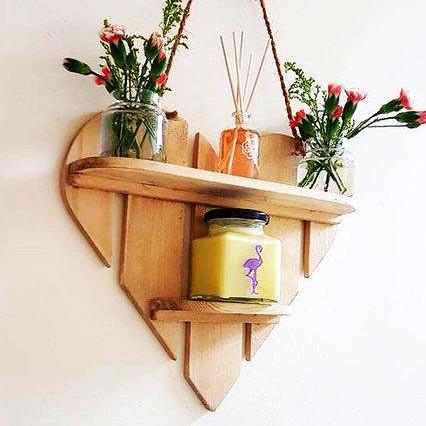 Полка настенная из дерева Намасте Ваниль (НСП-006402)