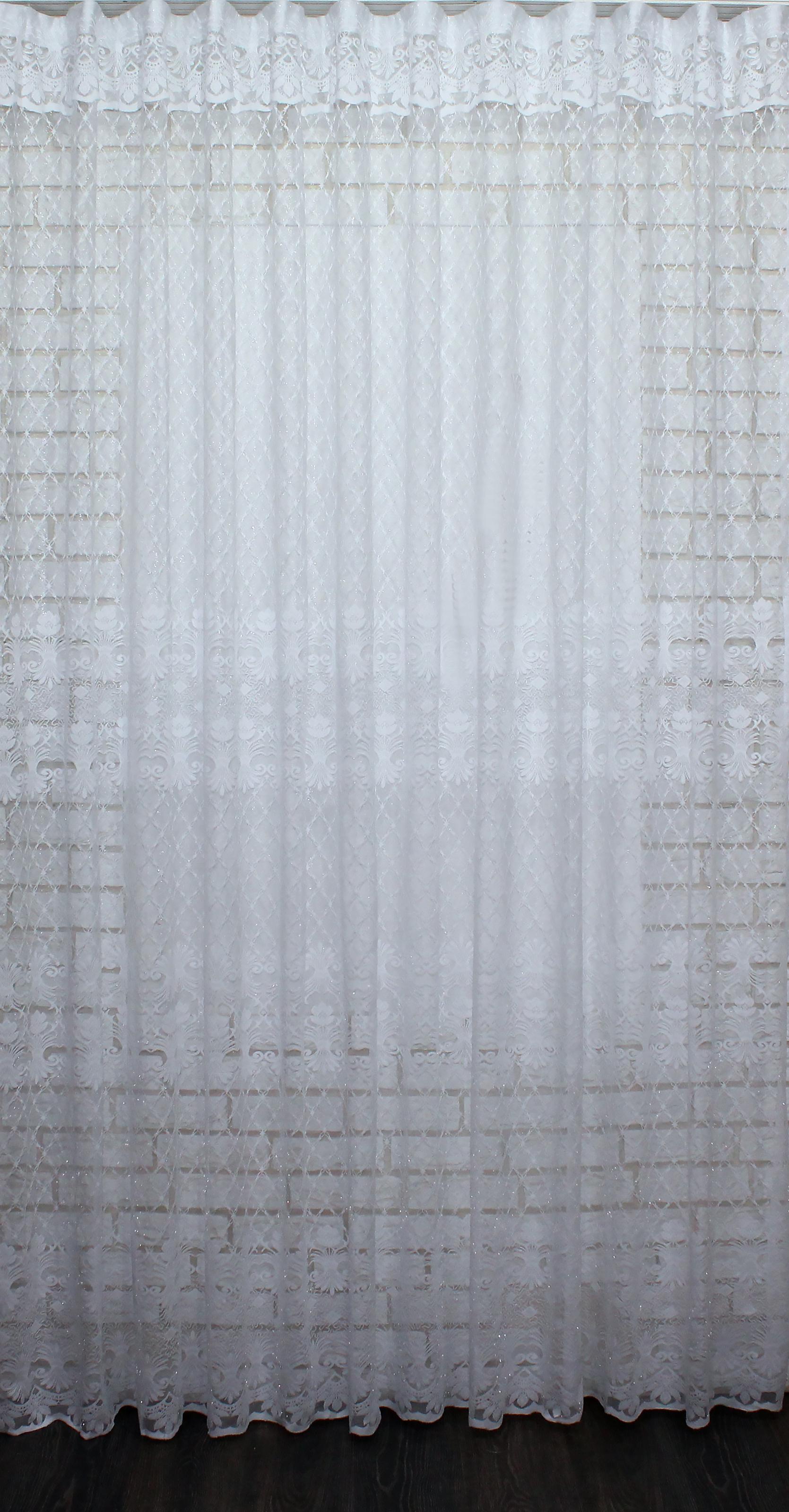 Тюль VR-Textil 704т Jac Al-2 жаккард 300х250 см Белый (40-378)